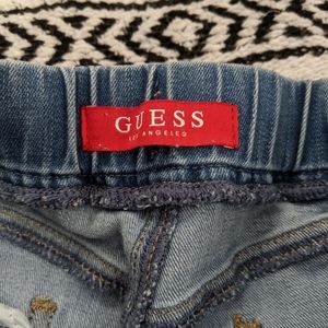 Elastic waistband elastic ankle jeans